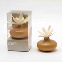 RAINCOAST Eco-Friendly <strong>Best</strong> Selling Home Use 100ML Ceramic Reed Diffuser with Wooden Flower Customized Color Gift Box Packaging
