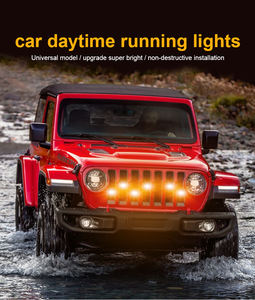 אוניברסלי רכב <span class=keywords><strong>LED</strong></span> קדמי גריל אור Strobe ריצה מנורות DRL רכב אביזרי 12V אמבר רכב חיצוני דקורטיבי אורות - Product Image 5