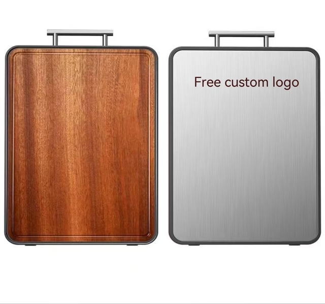 Customizable Eco-Friendly Ebony Rectangle Double Sided Smart Wood Cutting Board Easy Clean Feature for Kitchen Chopping Blocks