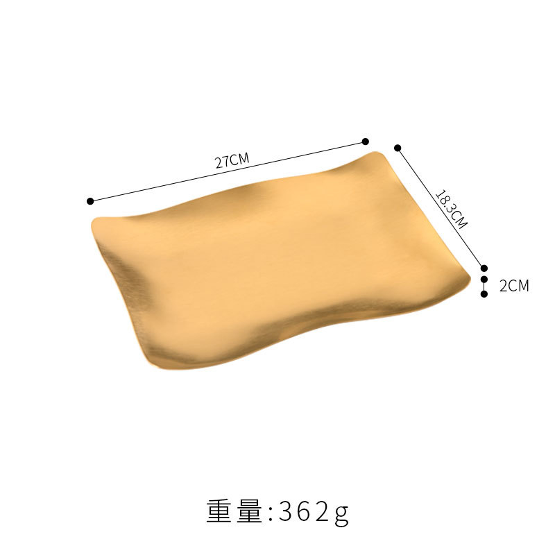 Plato ondulado de 28*19cm (dorado)