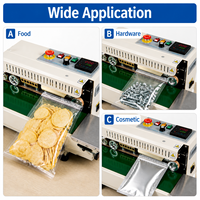 Machine de scellage à bande continue semi-automatique FR-770A pour sachets en plastique, papier et feuille, avec impression de date, verticale/horizontale, 220V/110V
