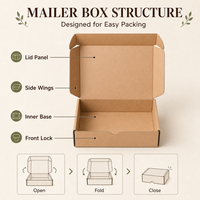 Boîtes en papier kraft écologiques personnalisées pour robes, chaussettes et fourrures - Boîtes d'emballage pliables OEM pour petites entreprises - Boîte d'expédition