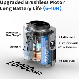 Socool Fan 10000mah <b>Camping</b> Fan Portable <b>Battery</b> Operated Waist Fan Usb Power <b>Bank</b> with Clip Plastic Brushless Motor Outdoor OEM - Product Image 6