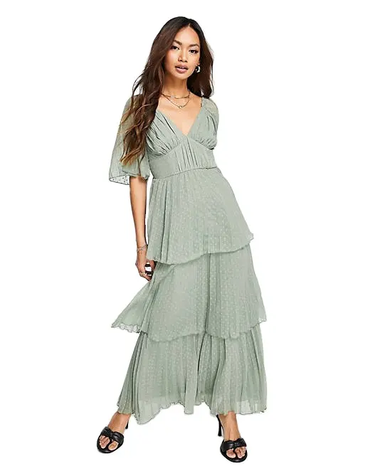 Outique Wrap Dress,Women Elegant Wave Point Sashes Knee-Length Casual Dress Summer Business Dress