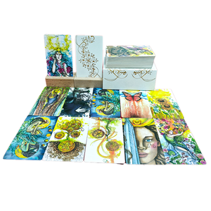 Cartes à jouer de <span class=keywords><strong>tarot</strong></span> miniatures personnalisées en feuille d'or avec ruban et boîte magnétique en papier imprimé avec logo - Product Image 1