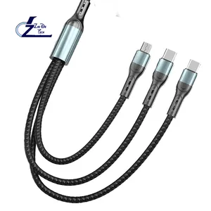 Kabel Data pengisian daya 3-in-1 Kustom Pabrik 8Pin kabel pengisi daya USB Android 3-in-1