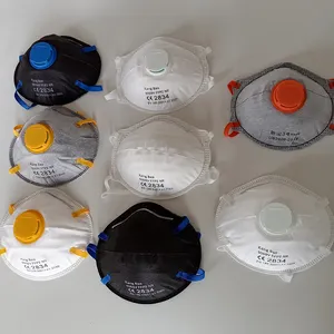 Качественная Пыленепроницаемая маска EN149 FFP2 с клапаном, готовый к производству Китай, запас фильтрования частиц, Полузащита лица, без логотипа OEM