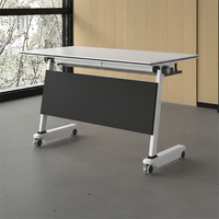 Table de conférence mobile pliable avec chaises intégrées, en mélamine, design moderne et simple, table longue modulable, mobilier de bureau