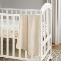 Couverture pour bébé en tricot de coton peigné Magic Green Taupe Plain Luxury Edge Couvertures de couleur personnalisée pour nouveau-nés bébé