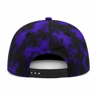 Casquette de baseball six panneaux tie-dye en coton chenille avec logo fantôme brodé, visière incurvée, décontractée, pour homme et femme