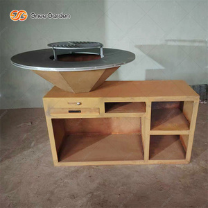 Barbecue de table moderne en acier inoxydable avec allumage piézoélectrique, finition mate, barbecue au charbon de bois d'extérieur facile à nettoyer - Product Image 3