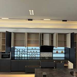 Buffet moderne simple en bois massif, armoire à vin de luxe, armoire murale intégrée pour la salle à manger, le salon, le rangement - Product Image 1