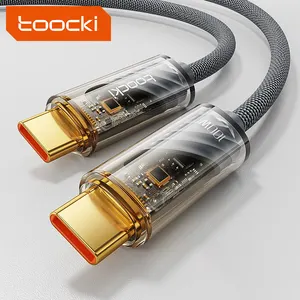 Toocki wholesale 5A E-marker 100W Usb C PD Fast Charging Usb C To Usb Type C Cable Transparente 5A 100W Cable