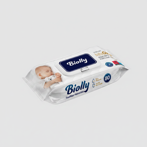 Lingettes humides en coton Biolly, 80 lingettes, pour usage domestique - Product Image 2