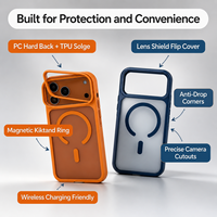 Casing Ponsel Hybrid PC TPU Pelindung Lensa Mewah Anti Benturan untuk 18 Pro Max 18 Pro 17/16/15 Anti Jatuh Magnetik, Pabrik
