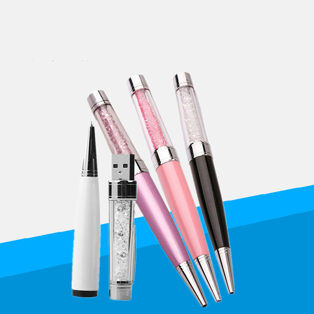 Promotional Pen Crystal Pendrive at Best Price New Style Metal Ballpoint Diamond Crystal Pen Roller Ball Pen Usb Flash Drive
