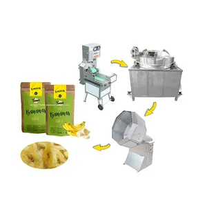 Banana Crisps Fazendo Máquinas Máquina Fazendo Banana Chips Snack Fruit Slices Fritura Machine