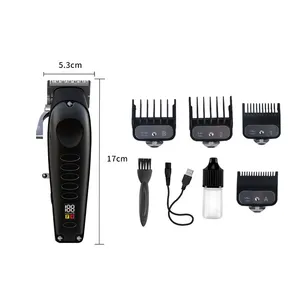 LCD-Digitalanzeige professionelle elektrische Haarschneidemaschine USB schnelles Aufladen feine Stahlklinge schnurlose Haarschneidemaschine
