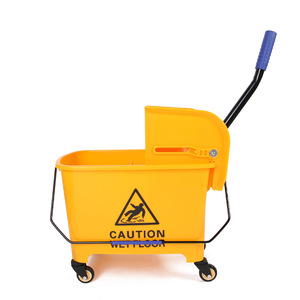 Hand Press <b>Mop</b> Dehydrator 20L Yellow <b>Bucket</b> With Wheels For Home Hotel Commercial Use - Product Image 2