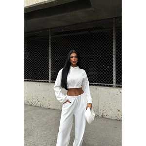 Pantalon de costume blanc pour femme, pantalon de costume blanc élégant - Product Image 3