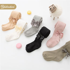 Medias de vestido de princesa de punto para niña, medias transpirables con lazo, venta al por mayor - Product Image 1