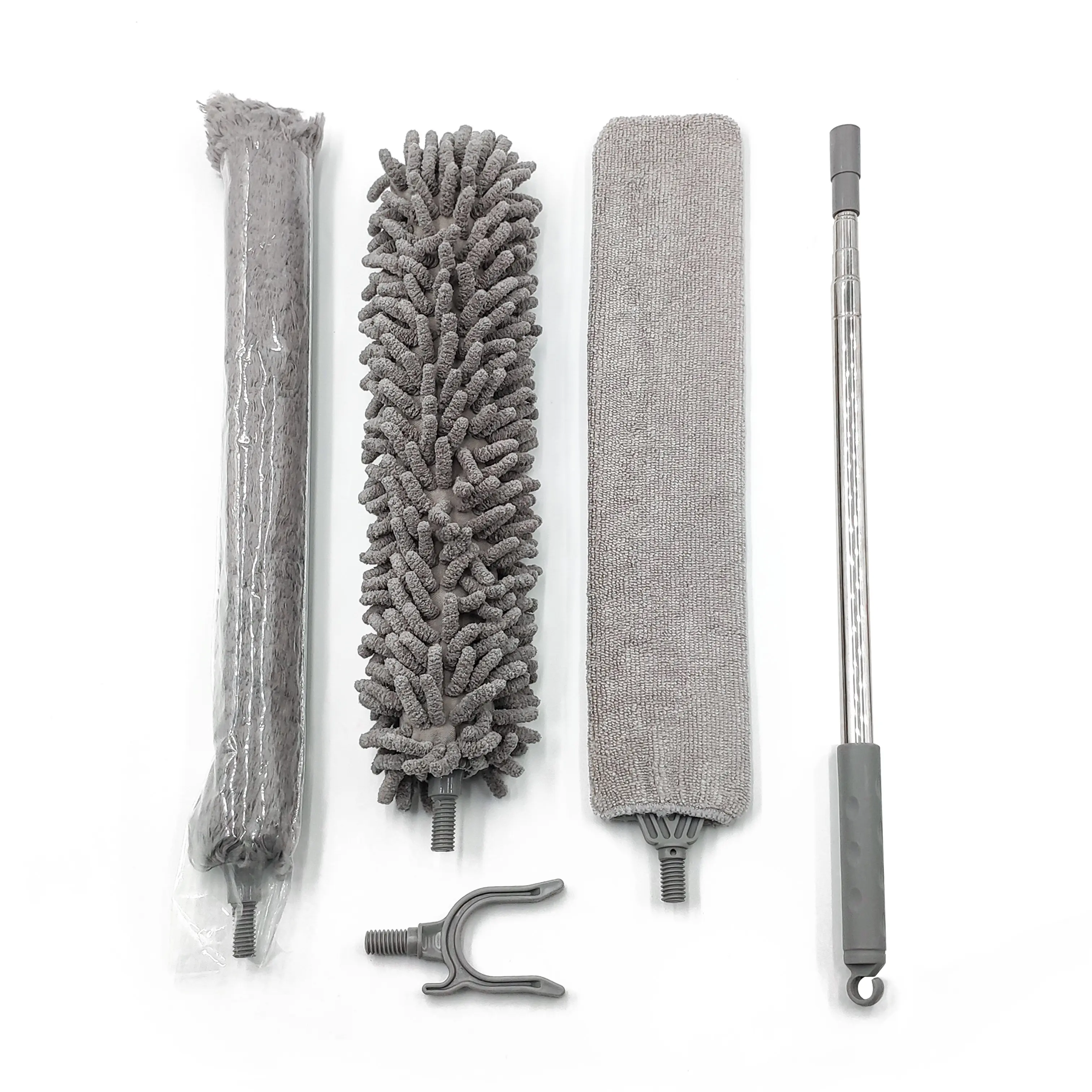 telescopic long handle extendable pole microfiber car duster cleaning kit set