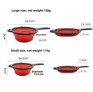 Panier filtrant à eau en silicone écologique et sans danger, pliable, pour fruits et légumes, avec fonction d'égouttoir - Product Image 2
