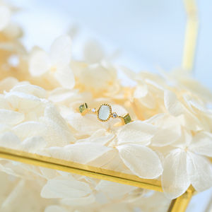 <span class=keywords><strong>Argento</strong></span> Sterling 925 14K placcato oro gemma serie blu <span class=keywords><strong>acquamarina</strong></span> <span class=keywords><strong>anello</strong></span> in pietra per ragazza - Product Image 5