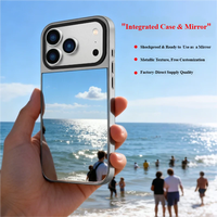 Coque de téléphone miroir personnalisée pour iPhone 16 15, coque rigide en PC avec photo DIY, finition chromée et protection de l'objectif surélevée