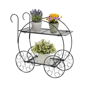 <span class=keywords><strong>2</strong></span> niveaux En Métal Rétro Plante Fleur Stand Porche Vélo Pot De Fleur Plante - Product Image 4