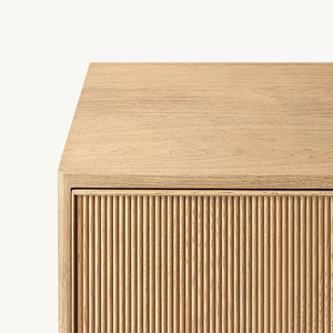 Armoire de rangement moderne en bois naturel cannelé avec poignées en or brossé pour salon, entrée, <span class=keywords><strong>buffet</strong></span> - Product Image 5