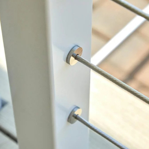 EKOO Rost beständige Edelstahl-Deck pfosten mit weißem Drahtseil Veranda Kabel geländer Amerikanisches Design Wartungsarm - Product Image 4