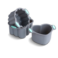 Moule à gâteau en silicone antiadhésif avec poignée, qualité alimentaire, en forme de cœur, rond, carré, pour gâteau chiffon, fromage, chocolat