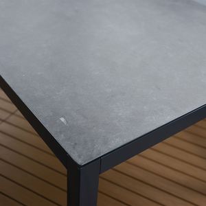Tables à manger rectangulaires extensibles <span class=keywords><strong>de</strong></span> luxe modernes <span class=keywords><strong>de</strong></span> haute qualité pour l'extérieur avec pieds noirs et effet verre céramique - Product Image 6
