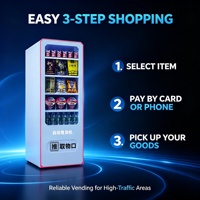 Distributeur automatique intelligent sur pied 24h/24, sans surveillance, pour snacks, boissons et articles de première nécessité, idéal pour centres commerciaux et bureaux