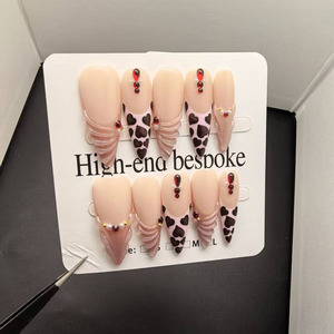 Faux ongles à presser longs et pointus, très populaires en Europe et en Amérique, produits de beauté, styles personnalisables - Product Image 1