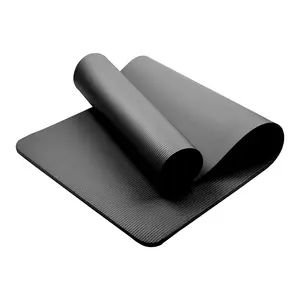 Custom print private label high quality non slip eco friendly anti-tear exercise balance nbr black yoga mat fitness set