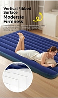 Matelas Gonflable en PVC Floqué Portable pour la Maison, les Invités, le Camping, la Randonnée, le Parc – Tailles Double et Queen – 4 Saisons