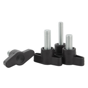 Vis de serrage à bouton en plastique de type T fileté M6 x 25 mm x 70 mm, vis à molette à aile, poignée en acier inoxydable - Product Image 2