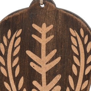 Set fatto a mano di quattro campane in legno marrone a forma di palla di natale e albero ornamenti di natale Set di ornamenti - Product Image 6