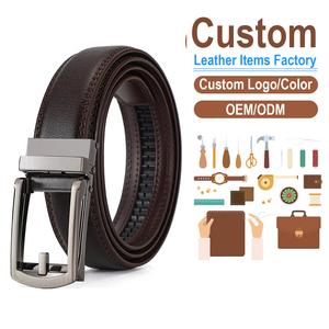 Cinturón de Cuero Genuino para Hombre, Personalizado, al por Mayor, con Hebilla Automática Deslizante - Product Image 1