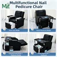 Équipement de salon, fauteuil de pédicure multifonctionnel, fauteuil de massage électrique moderne avec ensemble de manucure
