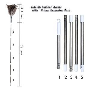 Plumeau rétractable personnalisé en bois avec manche en plumes d'autruche, de poulet et de dinde naturelles pour le nettoyage des ventilateurs de plafond et l'élimination de la poussière - Product Image 3