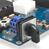 LW26-20A 1-0-2 2-Tiang 3-Posisi Saklar Putar Cam Plastik Biru 20A 630V 2NO2NC Kontrol Pengbalikan Motor Voltmeter Amperemeter