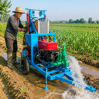 Foreuse hydraulique diesel portable 35 CV pour puits d'eau avec roues pour projets d'irrigation