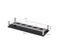Support de présentation pour verres à shot en acrylique, 12 emplacements, transparent et noir poli, organisateur de boissons pour bar et maison