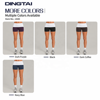 Shorts de sport Dingtai pour femme, froncés et pliables, avec bordure contrastante, extensibles dans les quatre sens, pour le yoga, la gym et la course à pied