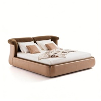 Lit en tissu Peekassleep de luxe léger français, design queue de baleine, créatif, pour chambre principale, double, 1,8 mètre, garantie 3 ans