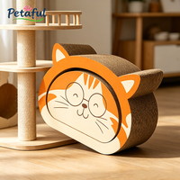 Tunnel pour chat moderne en forme de tête de chat, 100% recyclé, durable, 2 en 1, en carton écologique, jouet à gratter pour chat, conception personnalisée OEM ODM