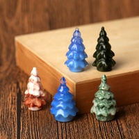 Sculptures d'arbre de Noël en agate de cristal gravées en gros pour la décoration intérieure, style vintage, toutes occasions